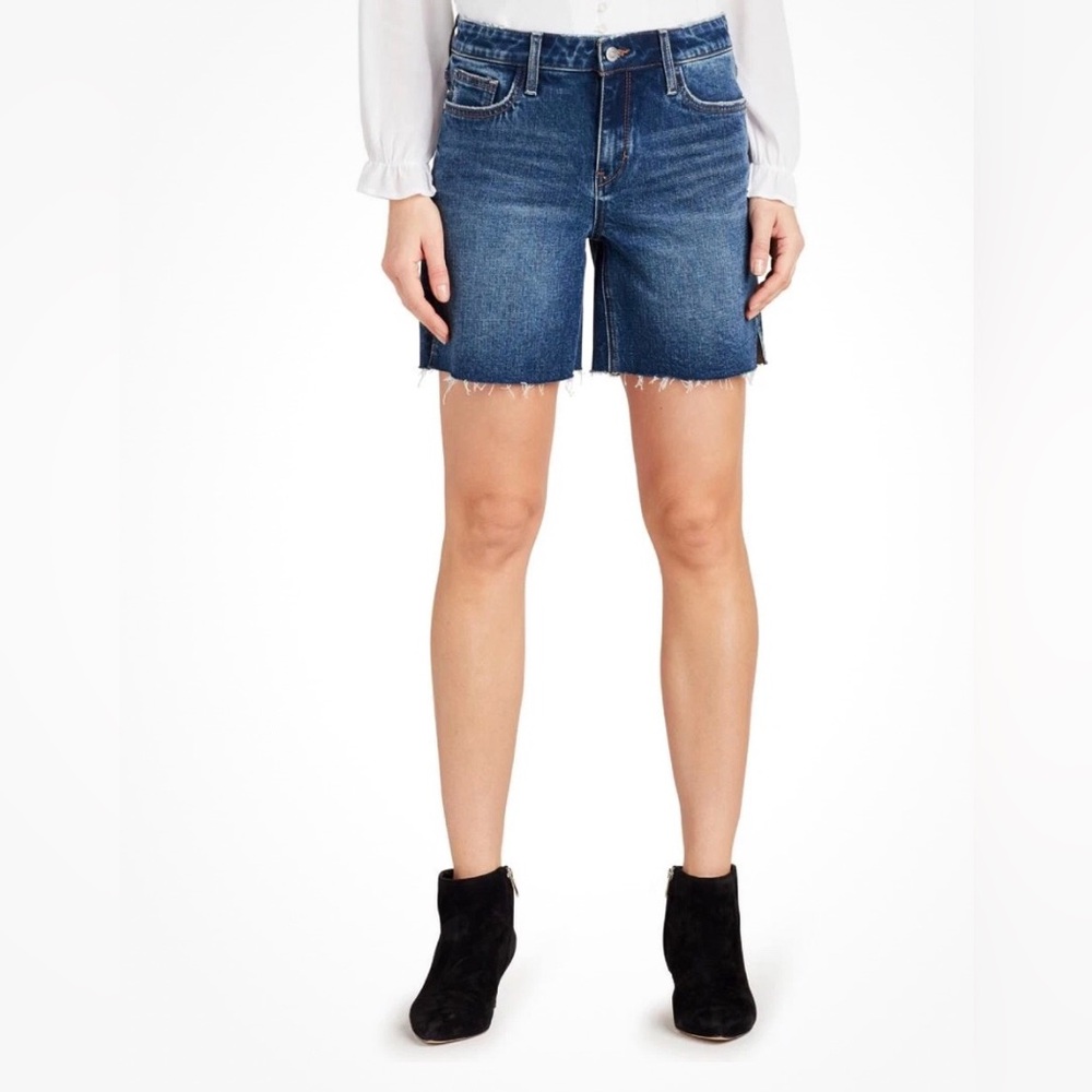 Sam Edelman Womens The Derby Blue Raw Hem Denim Bermuda Shorts Size 6/28 NWT
